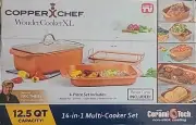Copper Chef Wonder Cooker Brown 14 In 1 Multi-Use 12.5 QT 3 Piece Set