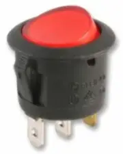 ROUND ILLUMINATED RED ROCKER SWITCH ON / OFF 10A 12V SPST