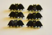 6 Halloween Bat Buttons / Buttons Galore Shank Back / Craft Embellishments / NEW