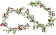 STOBOK 1pc Christmas Rattan Red Berry Mantle Garland Artificial Berries Seasonal Garland Holiday Berry Garland Greenery Garland Outdoor Home Decor Berry Vine PVC Christmas Vine Front Door
