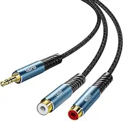 Tisino 3.5 mm TRS to Dual RCA Female Audio Cable, Headphone Jack to RCA Stereo Audio Adapter Cable Hi-Fi Sound Auxiliary Y Splitter for MP3/Tablet/Speaker/Amplifier(10FT)