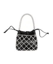Off-White Embellished Drawstring Tote Bag One size Black