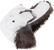 [CATIEBYE] Russian Style Wide Brim Rain Hat Flat Brim Baseball Cap for Outdoor Activities White