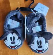 NWT Disney H&M Mickey Mouse Slippers Child Plush Size 7-8