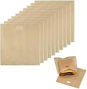 ANMEISH 10Pcs Toaster Bags, Reusable Non-Stick Toasted Sandwich Bags,Washable Toastie Bag,Sturdy Plastic Bag,Heat Resistant, Perfect for Microwave, Toaster, Oven, Pizza