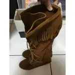 MINNETONKA MOCCASIN 長靴 流蘇靴 莫卡辛靴 豆豆鞋 SIZE6 BROWN 咖啡色 二手