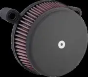AN Big Sucker Air Filter Kit w Cover Wrinkle Black Harley Breakout CVO 13-14
