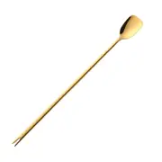 2Pc Rainbow Shovel Long Handle 2 In 1 Dessert Ice Cream Fruit Spoon Fork Stainless Steel Bar Cocktail Stirring Mixing Tool