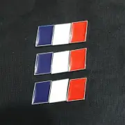 3x France Flag Silver Chrome Metal Badge Decal Emblem Sticker Sports Door Racing (for: Peugeot)