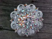 American Heritage Equine Peach Swarovski Crystal Saddle Concho