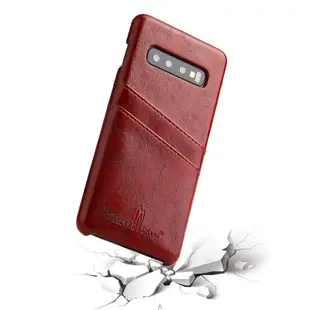 Samsung S10+ S10 S10e S9+ S9 S8+ S8 S7 edge 皮革保護殼牛皮仿真皮雙插卡手機殼