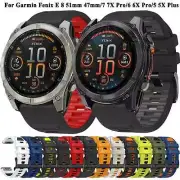 26 22mm Silicone Strap for Garmin Fenix 8 47 51mm 7 7X Pro 6 6X 5X Enduro 3 Band