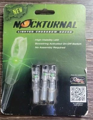 Nockturnal Lighted Arrow Nocks, Green High Viz LED, 3-Pack - NT-711