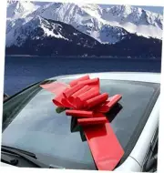 Big Car Bow Ribbon - 25" Wide, Fully Assembled Large Gift Decoration, 4th Red