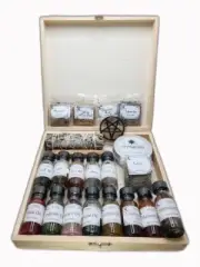 Wiccan Sabbat and Elemental Oil Herb Kit with Wooden Box