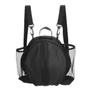 Basketball Bag Ball Backpack with 2 Shoulder Straps/2 Side Mesh Pockets, Black