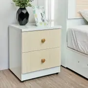 【南亞塑鋼】1.5尺二抽塑鋼床頭櫃/抽屜收納櫃/置物櫃(白色)