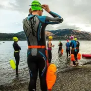 Enhanced Safety Wave Swim Buoy with Light and Visible Float for Open Water and Racing