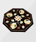 14" Marble Coffee Table Top Inlay Semi Precious Stones side Table for Home