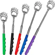 RMS 5 Pack Telescoping Back Scratcher - Extendable Telescope Back Scratchers - Bear Claw Metal Telescopic Backscratcher Eliminating Back Itching in Black, Blue, Green, Purple, Red Color