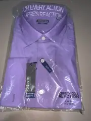REACTION KENNETH COLE Mens Slim Fit Button Down Shirt 16.5- 34/35 Iris Color