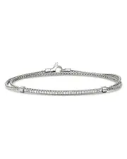 John Hardy Sterling Silver Jh Essentials Diamond Pave Wrap Bracelet