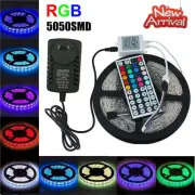 5M RGB LED Strip Light SMD Flexible 44Key IR Remote controller Power Adapter Kit