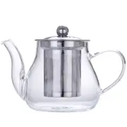 Large Tea Strainer Clear Teapot with Infuser and Handle Office