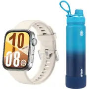 Huawei Watch FIT 4 Smart Watch - White with Flouroelastomer Strap Bonus AquaFlask Dream 650 mL (22oz) Water Bottle - Dawn (RRP $57) [WTHHUA2040020B]