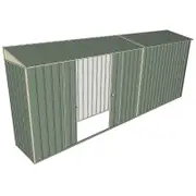 Build-a-Shed 0.8 x 5.2 x 2m Skillion Shed with Double Sliding Side Doors - Green