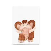 Cartoon Mammoth Cute Nursery Baby Animal Art