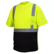 High Visibility ANSI Class 2 HI VIS Reflective Tape Road Work Safety T-Shirt