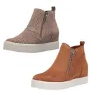 Steve Madden Women's Wedgie Fashion Side Zip Wedge Sneaker