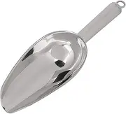 Ice Scoop, Stainless Steel Ice Scoop with Hook Hole Food Scoop Coffee Beans Dried Multifunctional Fruit Shovel Flour Utility Scoop with Hanging Loop for Freezer Bar Restaurant Kitchen Party(8oz)