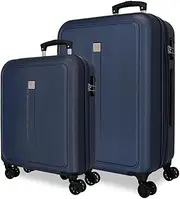[ROLL ROAD] Cambodia Expandable case, 40cm x 55cm x 20cm, Blue, 40 x 55 x 20 cm, 46 cm x 65 cm x 23 cm, Suitcase Set