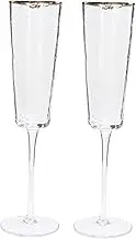TIDTALEO 2Pcs Elegant Crystal Flutes Glasses Stylish Goblets for Weddings Parties and Home Bar Decor Smooth Finish Present for Bride and Groom