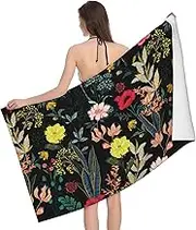 JBYJBX Colorful Boho Floral Print Beach Towel Quick Dry Sandproof Microfiber Beach Bath Towel for Travel Pool Camping