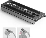 NEEWER 501PL Tripod Fluid Head Quick Release Plate Compatible with MVH500AH MVH502AH, Camera Mounting Plate with 1/4" and 3/8" Screws, Anti Off Pin for GM001 GM002 GM006 Fluid Heads, QR5