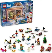[LEGO] City 2024 Advent Calendar, Countdown for Ages 5 and Up, 24 Surprises for Kids, Fun Miniature Christmas Figures with Festive Sweaters, Santa and Mrs. Claus Minifigures, 60436
