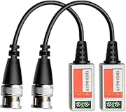 Oxtxuzdm Video Balun Connectors CCTV BNC Passive Video Balun Transceiver Cable for Security Camera Systems Signals Extension