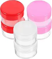 Mobestech 6pcs Vial Candy Jar Cup Mouth Large Cookie Jar Toothpaste Bulk Hand Cream Cups Lids Creamer Sweets Tubes Toothpaste Container Refillable Cookie Lip Moisturizer Plastic
