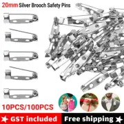 UP TO 100x Brooch Backs 20mm Safety Bar Pins Crafts Catch Badge Fasteners DIY AU