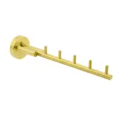 Brushed Gold Towel Rack Holder Robe Hook Clothes Ring Round Wall Mounted Screw