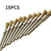 15pc Wire Brush Set Brushes Brass Hand Brush Wheel Rotary Cleaning Drill 2019