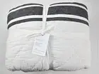 Pottery Barn Mesa Tassel Stripe Handcrafted Cotton King Quilt Black Cal King NEW