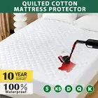 Quilted Cotton Waterproof Mattress Protector Bed Matress Cover Double Queen King