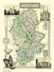 Map of Staffordshire 1836 by Thomas Moule 1000 Piece Jigsaw Puzzle (jg)
