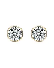 Genevive 18K Over Silver CZ Studs