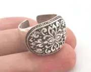 Adjustable Ring Antique Silver Plated brass (21mm 11US inner size) 2132 Ring26