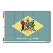 Delaware State Flag MAG-NEATO'S(TM) Locker Refrigerator Vinyl Puzzle Magnet RARE